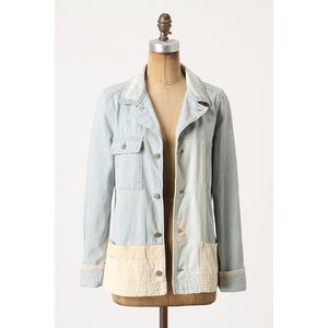 Anthropologie Pinstripe Patchwork Jacket